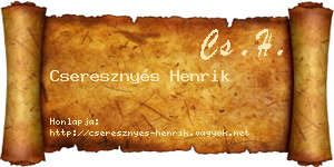 Cseresznyés Henrik névjegykártya